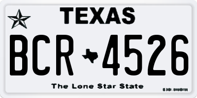 TX license plate BCR4526
