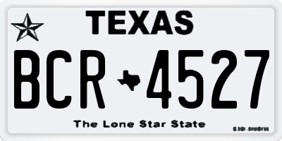 TX license plate BCR4527