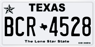 TX license plate BCR4528
