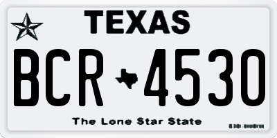 TX license plate BCR4530