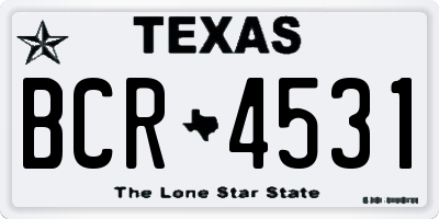 TX license plate BCR4531