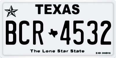 TX license plate BCR4532