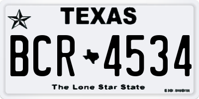 TX license plate BCR4534