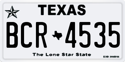 TX license plate BCR4535