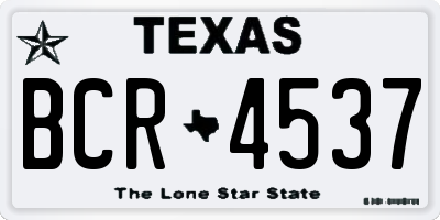 TX license plate BCR4537