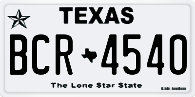 TX license plate BCR4540
