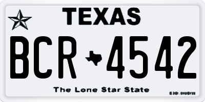 TX license plate BCR4542