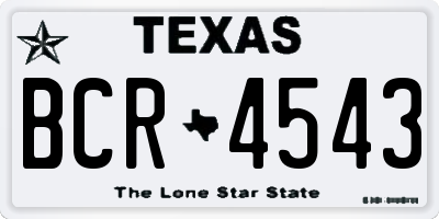 TX license plate BCR4543