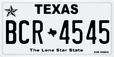TX license plate BCR4545