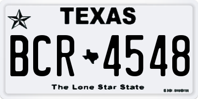 TX license plate BCR4548