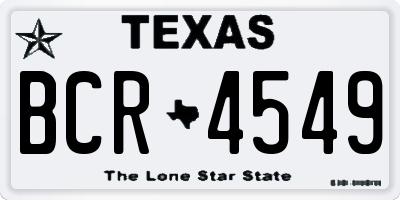 TX license plate BCR4549