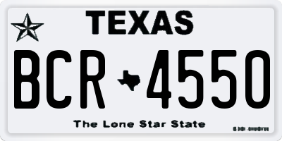TX license plate BCR4550