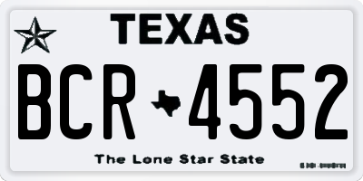 TX license plate BCR4552