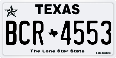 TX license plate BCR4553