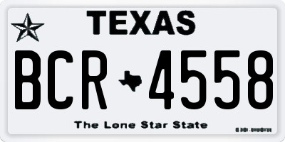 TX license plate BCR4558
