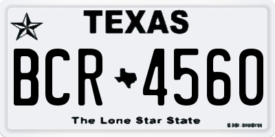 TX license plate BCR4560