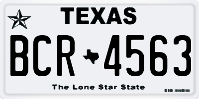 TX license plate BCR4563