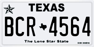 TX license plate BCR4564