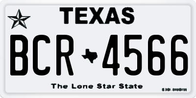 TX license plate BCR4566