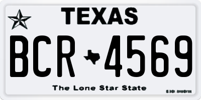 TX license plate BCR4569