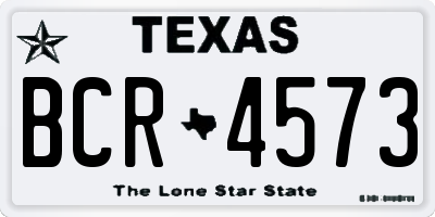 TX license plate BCR4573