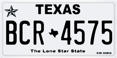 TX license plate BCR4575