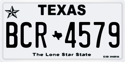 TX license plate BCR4579