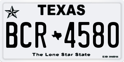 TX license plate BCR4580