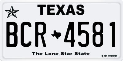 TX license plate BCR4581
