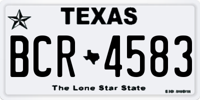 TX license plate BCR4583