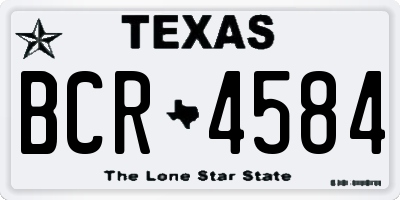 TX license plate BCR4584
