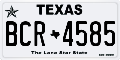 TX license plate BCR4585