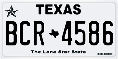 TX license plate BCR4586