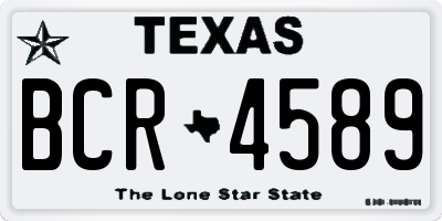 TX license plate BCR4589