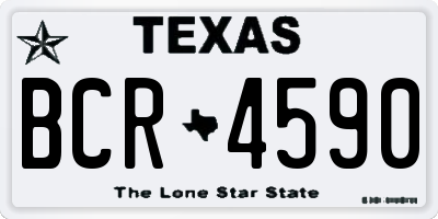 TX license plate BCR4590
