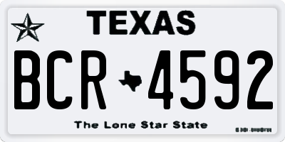 TX license plate BCR4592
