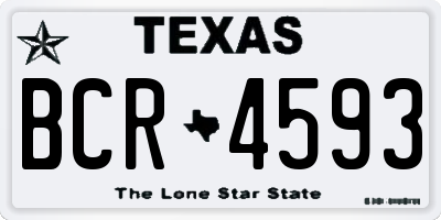 TX license plate BCR4593