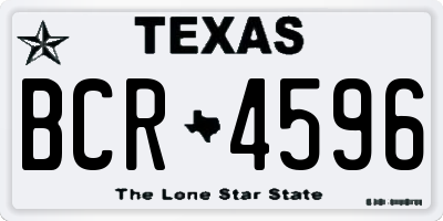 TX license plate BCR4596