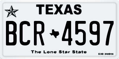 TX license plate BCR4597