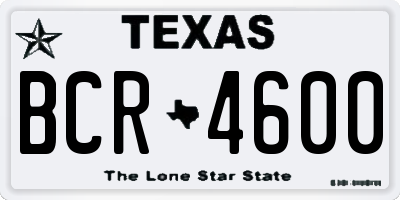 TX license plate BCR4600