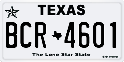 TX license plate BCR4601