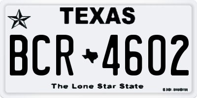 TX license plate BCR4602
