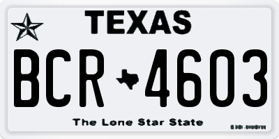 TX license plate BCR4603