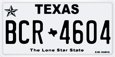 TX license plate BCR4604