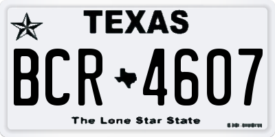 TX license plate BCR4607