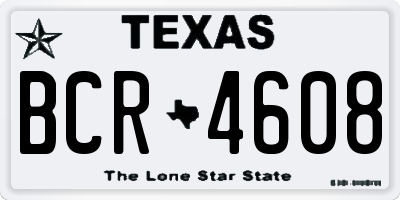 TX license plate BCR4608