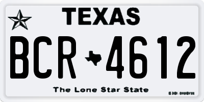 TX license plate BCR4612