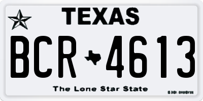 TX license plate BCR4613