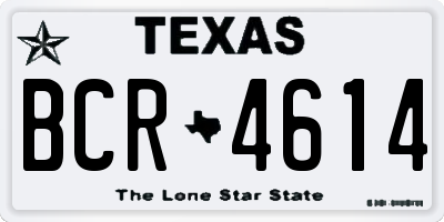 TX license plate BCR4614
