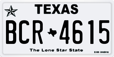 TX license plate BCR4615
